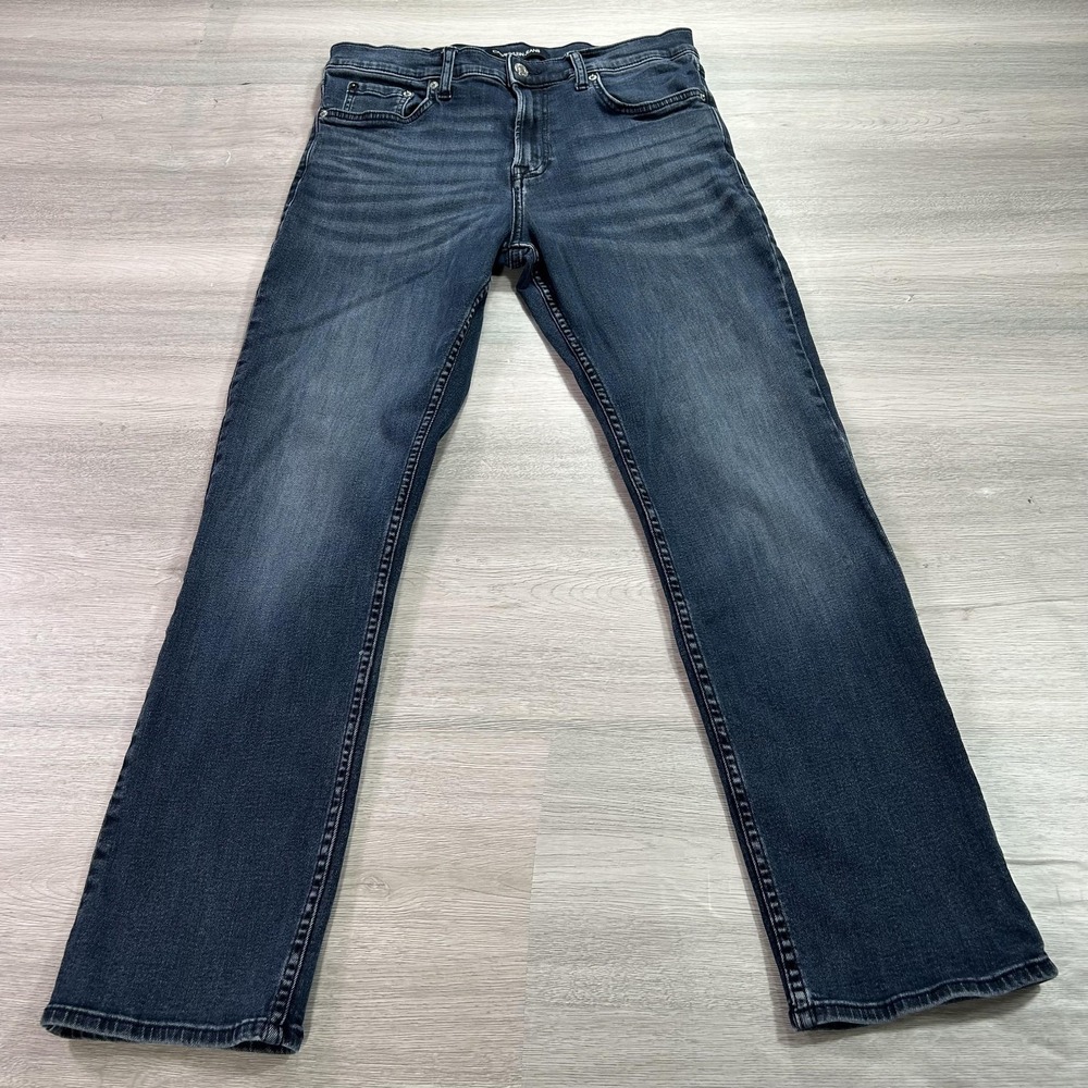 Calvin Klein Jeans Jeans Mens 30x28 Blue CKJ 035 Straight Stretch Dark Wash ^